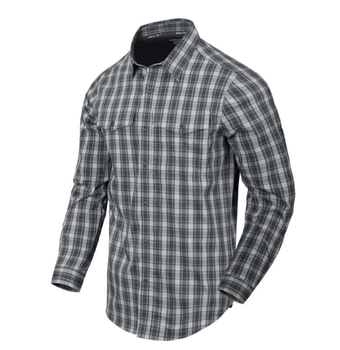 Рубашка (Скрытое ношение) Covert Concealed Carry Shirt Helikon-Tex Foggy Grey Plaid XXXL Тактическая мужская