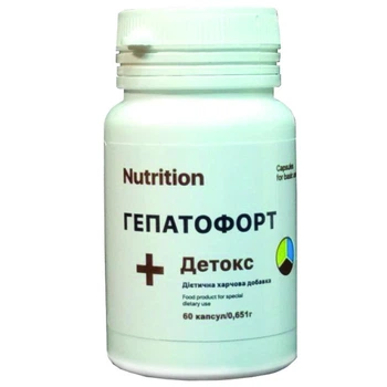 Амінокислота EntherMeal Гепатофорт + Детокс, 60 капсул