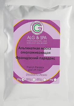 Альгінатна маска "Французький парадокс", що омолоджує - ALG & SPA Professional Line Collection Masks French Paradox Peel off Mask (пробник) 25g (981696-46087)