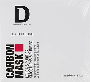 Карбонова маска з активованим вугіллям для обличчя - Dermophisiologique Black Peeling Carbon Mask (міні) 10ml (484253-12243)