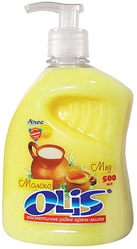Косметическое жидкое крем-мыло "Молоко и мед" с дозатором - Olis 500ml (1129377-121064)