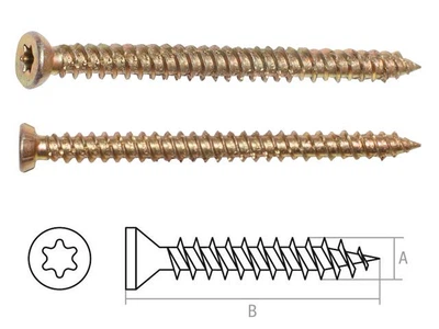 Шуруп 7,5 х 72 мм TORX 30 турбо рамний