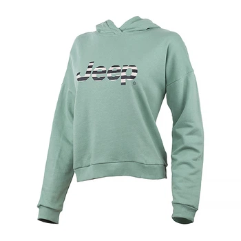 Женское Худи JEEP HOODED CROPPED SWEATSHIRT Striped Print Хаки L (O102609-E854 L)