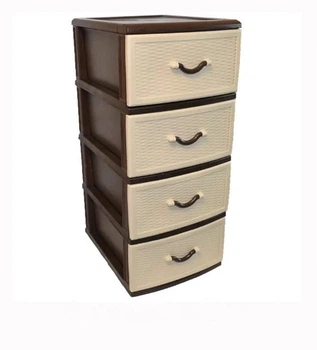 Комод пластиковый, 4 ящика, 48х38х88см Style, вместительный комод (6-11-S04)