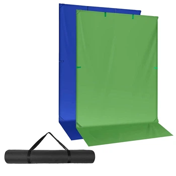 Фон в рамке с ножками Visico BP-1522GB Chroma Key 2в1 зелёный/синий (150x220см)