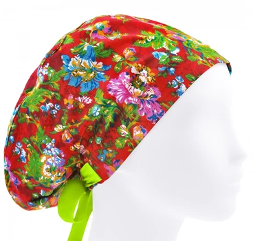 Медицинская шапочка женская HeadwearUniverse универсальная принт Пионы