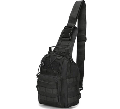 Однолямковий міський тактичний рюкзак Tactical барсетка сумка із системою molle на 7 л Black (095-black)