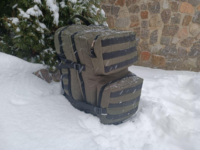 Військовий рюкзак на 60 літрів із системою MOLLE армійський ЗСУ рюкзак колір олива