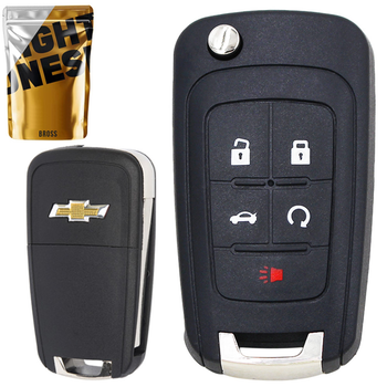 Выкидной корпус ключ Chevrolet Aveo T300 , Sonic , Camaro , Cruze , Equinox , Malibu , Spark , Volt на 5 кнопок CM13500226