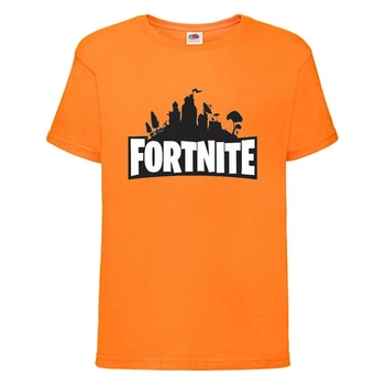 Футболка детская Фортнайт (Fortnite LOGO) оранжевая (FT-02) 116 см