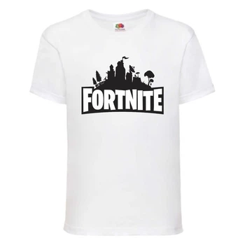 Футболка детская Фортнайт (Fortnite LOGO) белая (FT-02) 128 см