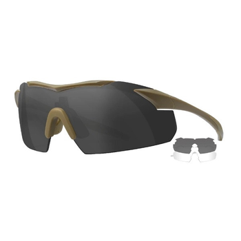 Захисні балістичні окуляри Wiley X VAPOR 2.5 сірий/прозорий колір лінз Койот