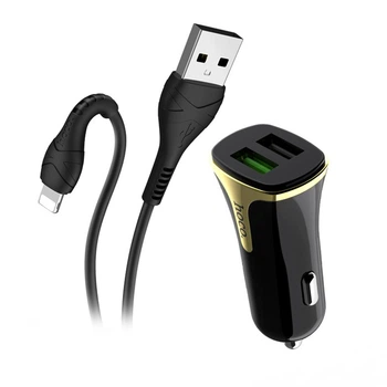 АЗУ Hoco Z31 Universe double port QC3.0 car charger 2USB 3.4A Black