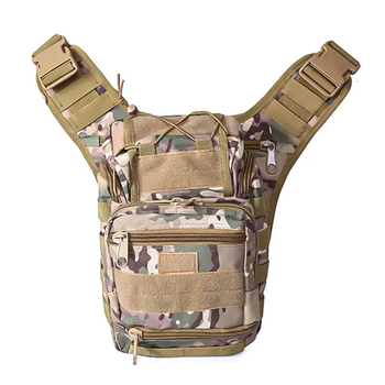 Сумка тактична через плече AOKALI Outdoor A25 (Camouflage CP) камуфляжна армійський з регуляцією ременя
