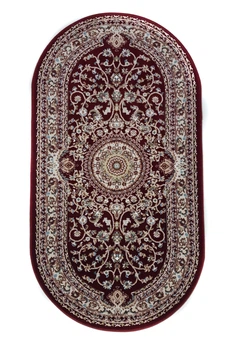 Класичний килим з іранським дизайном Iranian Star 0.8х1.5 м. Овал RED 3419B