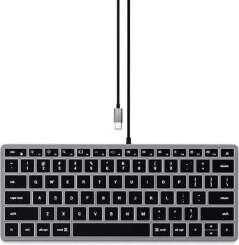 Дротова клавіатура Satechi Slim W1, клавіші з підсвічуванням і підключенням USB-C - для M2 / M1 MacBook Pro/Air, M2 / M1 iPad Pro/Air, M2 Mac Mini, M1 iMac. Розкладка американська та українська ( USA-UA )