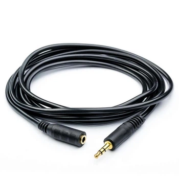 Подовжувач Audio DC3.5 тато-мама 3.0м GOLD Stereo Jack (круглий) Black