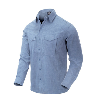 Рубашка Defender MK2 Gentleman Shirt Helikon-Tex Melange Light Blue M Тактическая мужская