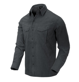 Рубашка Defender MK2 Gentleman Shirt Helikon-Tex Black Grey Melange XXL Тактическая мужская