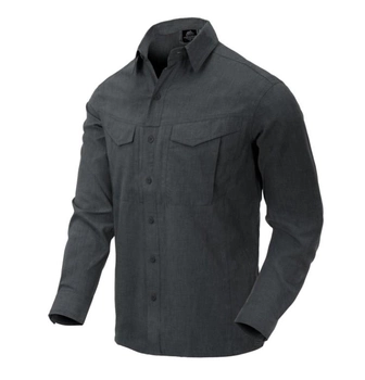 Рубашка Defender MK2 Gentleman Shirt Helikon-Tex Black Grey Melange XS Тактическая мужская