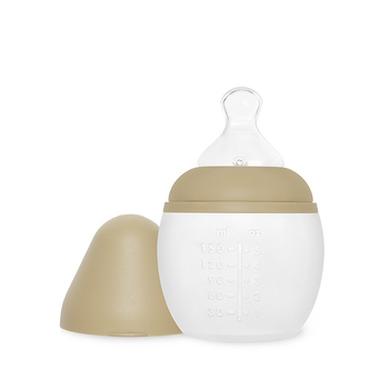 Антиколікова пляшечка для годування дитяча силіконова Èlhèe BibRond 150 ml Oats