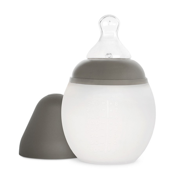 Антиколікова пляшечка для годування дитяча силіконова Èlhèe BibRond 240 ml Khaki
