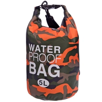 Гермомішок водонепроникний Waterproof Bag 5 л Помаранчевий Камуфляж (Orange Camo) (10603OC)
