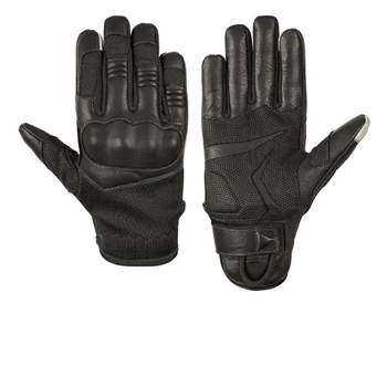 Тактичні сенсорні шкіряні рукавички Holik Beth black розмір XL