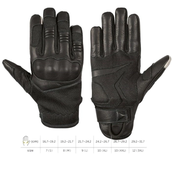 Тактические сенсорные кожаные перчатки Holik Beth black размер 2XL