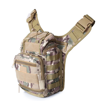Сумка тактична через плече AOKALI Outdoor A25 Camouflage CP армійська камуфляжна з регуляцією ременя