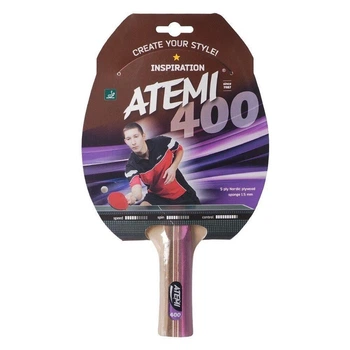 Ракетка для настольного тенниса Atemi 400 Черный/Красный