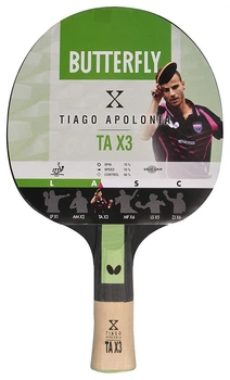 Ракетка для настольного тенниса Butterfly Tiago Apolonia TAX3 Черный/Красный