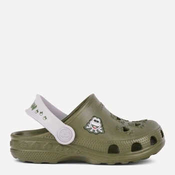 Детские кроксы-сабо для мальчика Coqui Little Frog 8701-100-2646 22/23 Army Green/Khaki Grey (8595662041079)