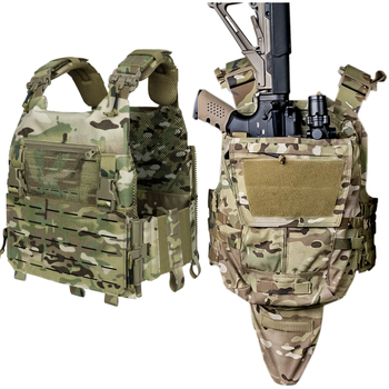 Плитоноска броніжелет Мультикам на 6 магазинів зі штурмовою панеллю рюкзак під гвинтівку AR,АК Multicam IDP7404MC