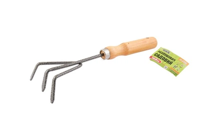 Розрихлювач садовий MASTERTOOL з дерев'яною ручкою 250х90 мм 14-6190