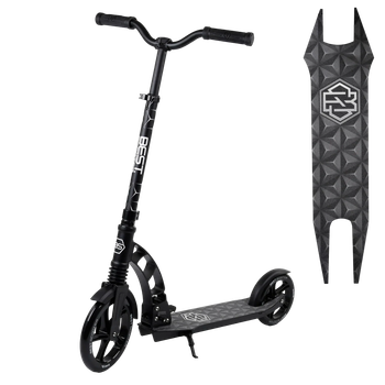 Самокат двухколесный с большими колесами и амортизатором Best Scooter Черный вид 2