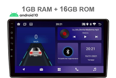Автомагнітола SIYA 10" 2Din Android WiFi Bluetooth Gps USB 1/16GB