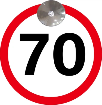 Знак на авто "70" на присосці зйомний