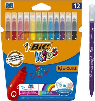 Набір змиваючих фломастерів BIC Kids Kid Couleur 12 штук. (920293) (B00008D0TQ)