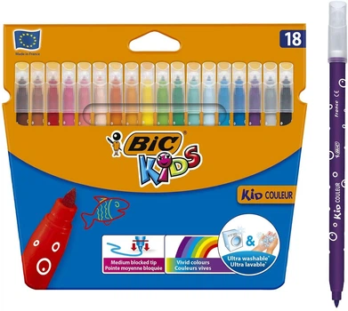 Набір змиваючих фломастерів BIC Kids Kid Couleur 18 шт. (937508) (B002047E7Q)