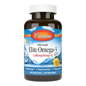 Омега 3 Carlson Labs, Elite Omega-3, 1600 мг, 60 капсул