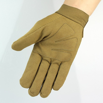 Перчатки мужские тактические текстильные размер L песочного цвета Код 68-0101