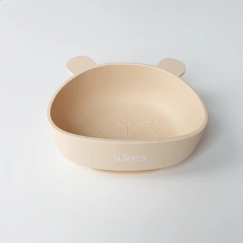 Силиконовая тарелка на присоске с ушками Баловень Pastel Yellow