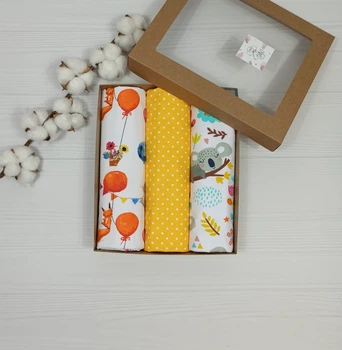 Набор для новородженных: 3 непромокаемых пеленки a.l.babybox Лисички на шариках Желтый
