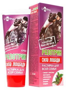 Крем для снятия простудных симптомов и болевого синдрома "Разотрин. Сила лошади" LekoPro 75ml (524396-523568-2)