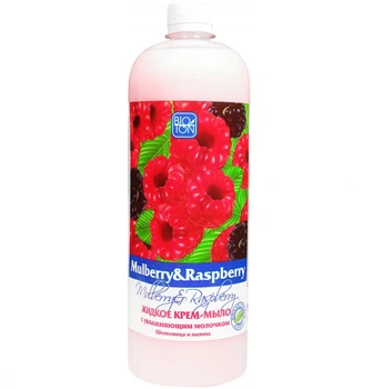 Рідке крем-мило "Шовковиця та малина" із зволожуючим молочком Bioton Cosmetics 1000ml (812282-732122-2)