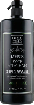 Гель для душа, волос и лица для мужчин Dead Sea Collection Men’s Amberwood Face, Hair & Body Wash 3 in 1 1000ml (891145-799681-2)