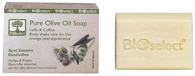 Натуральное оливковое мыло с экстрактом люффы и кофе BioSelect Pure Olive Oil Soap Luffa & Coffee 80g (819194-741561-2)