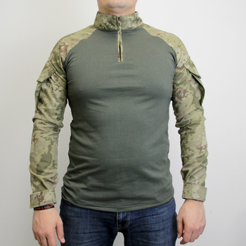 Бойова сорочка Убакс (розмір 4XL) тактична футболка з довгим рукавом UBACS чоловіча армійська кофта з замком олива мультикам убокс