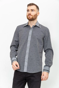 Рубашка мужская черно-серая ZOOR 2XL (140096)